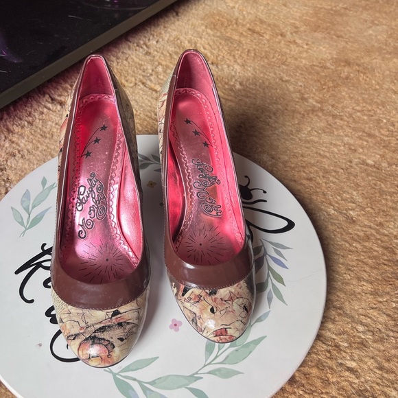 Naughty Monkey Womens Headliner Print Pumps Stiletto High Heels Round Toe. - Picture 15 of 17